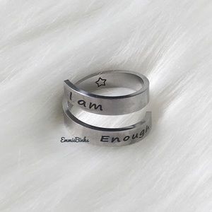 💥3for$28  New ‘I Am Enough’ Quotable Wrap Ring / Positive Affirmation Ring